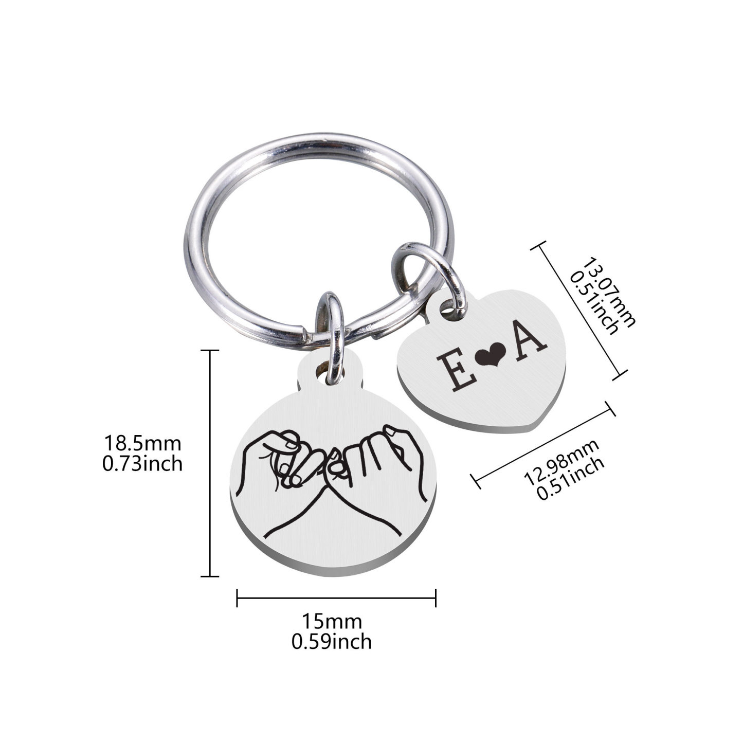 Schlüsselanhänger-set „pinky Promise" – Personalisierter Pinky-schwur-schlüsselanhänger, Partner-schlüsselanhänger Für Beste Freundinnen – Geschenk Zum Jahrestag Oder Valentinstag - namenecklacede