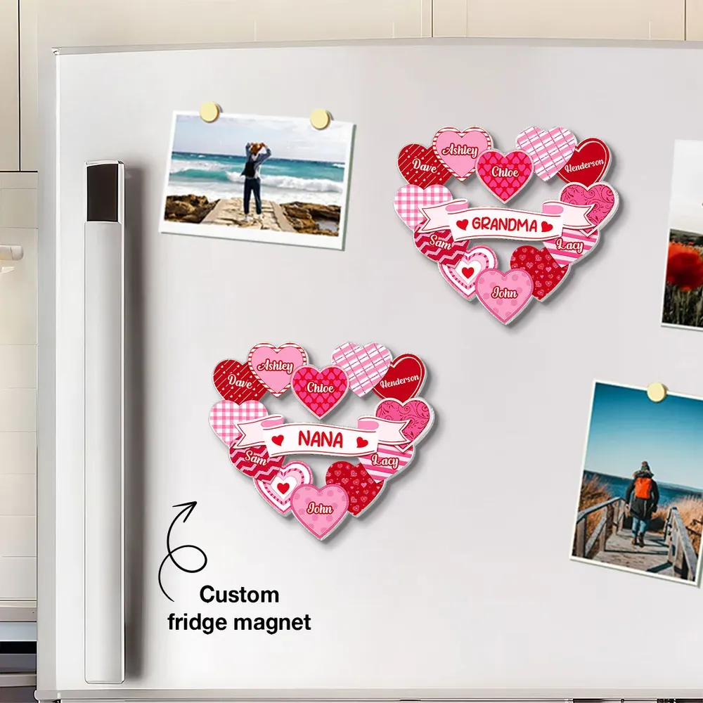 Personalisierter Herz-kühlschrankmagnet Mit Namen – Romantisches Erinnerungsgeschenk Für Paare - namenecklacede