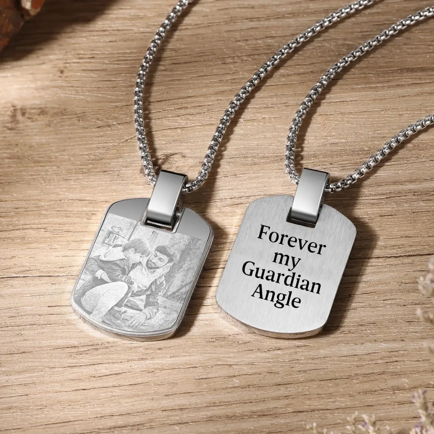 Personalisierte Foto-halskette Mit Anhänger, Erinnerungsschmuck, Geschenk Für Männer, Väter, Freunde - namenecklacede