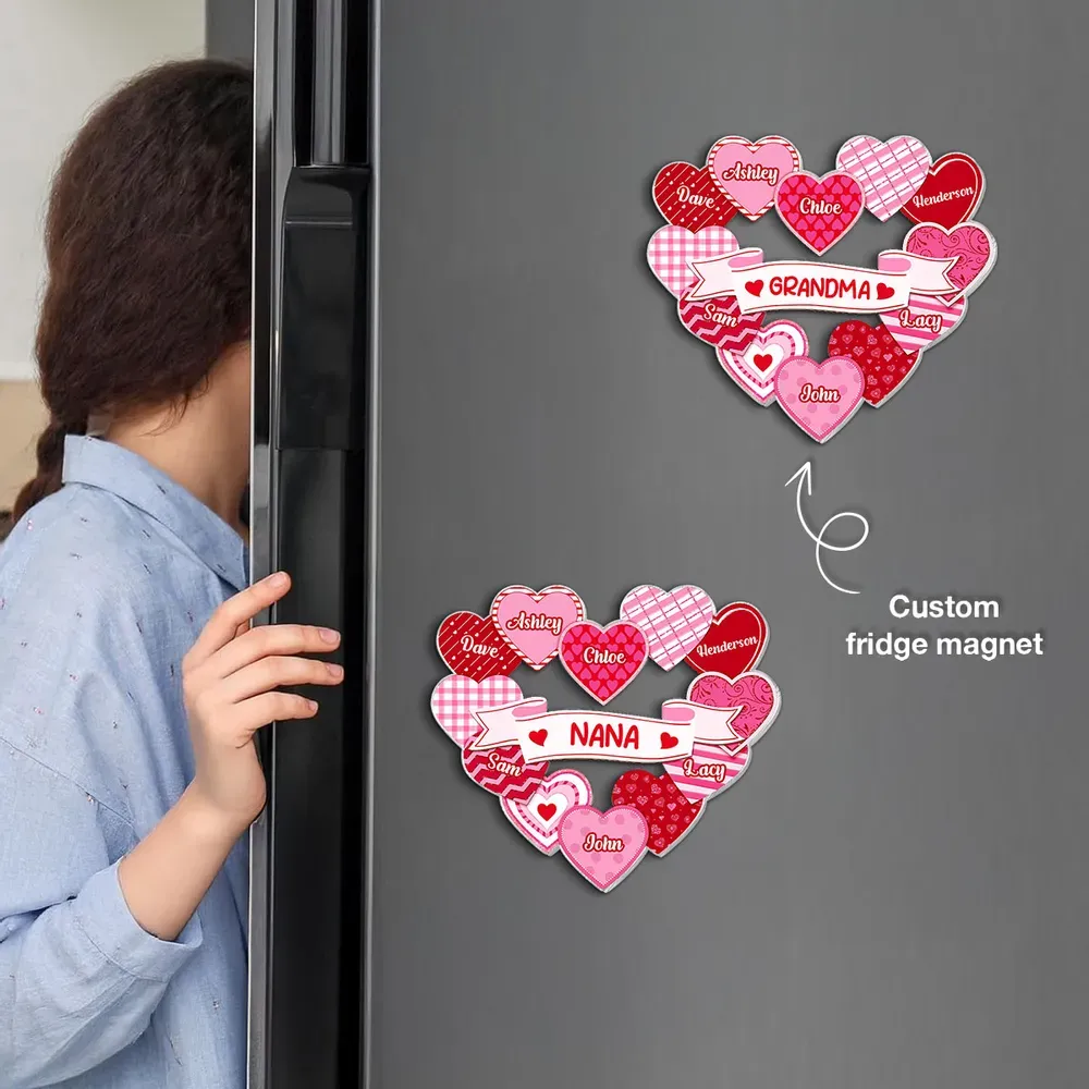 Personalisierter Herz-kühlschrankmagnet Mit Namen – Romantisches Erinnerungsgeschenk Für Paare - namenecklacede