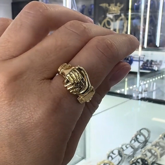 Herzring Mit Offenen Händen, Fede Gimmel Ring Mit Verschränkten Händen, Claddagh-ring, Umarmungsring, Bronze-partnerringe Für Damen - namenecklacede