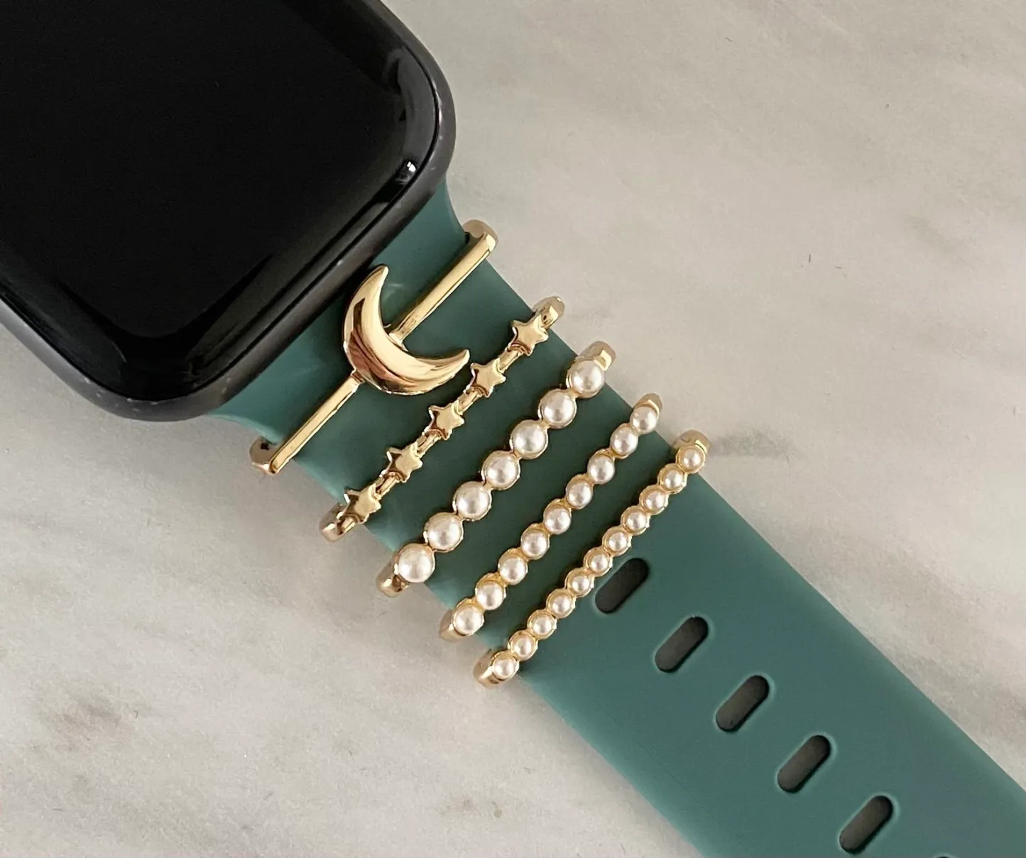 Uhren-charm-accessoire, Stapelbarer Uhren-charm, Brautjungfern-geschenk, Uhrenarmband-charm, Uhrenarmband Mit Mond-charm - namenecklacede