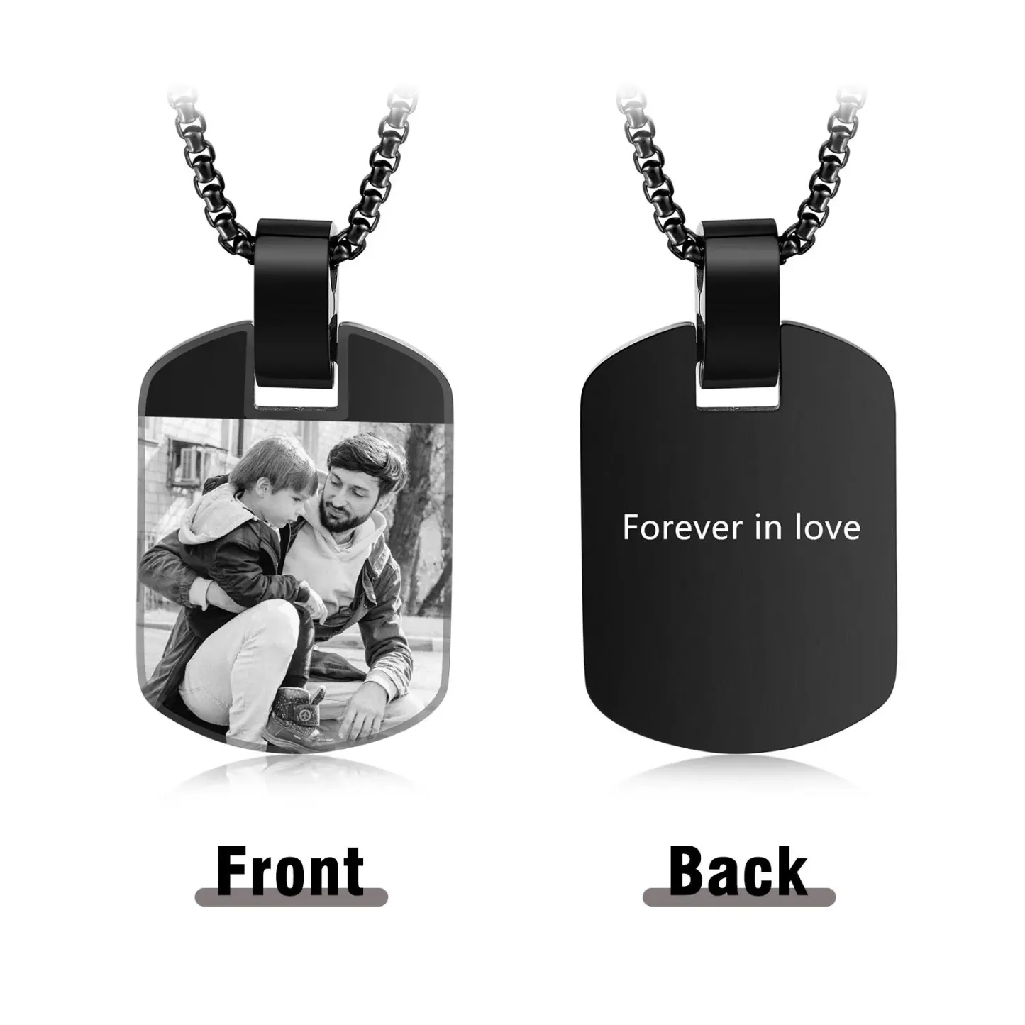 Personalisierte Foto-halskette Mit Anhänger, Erinnerungsschmuck, Geschenk Für Männer, Väter, Freunde - namenecklacede