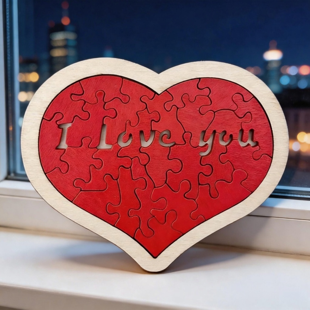 Handgefertigtes Herzpuzzle Aus Holz In Verschiedenen Sprachen – „ich Liebe Dich"-holzpuzzle Als Geschenk Zum Jahrestag - namenecklacede