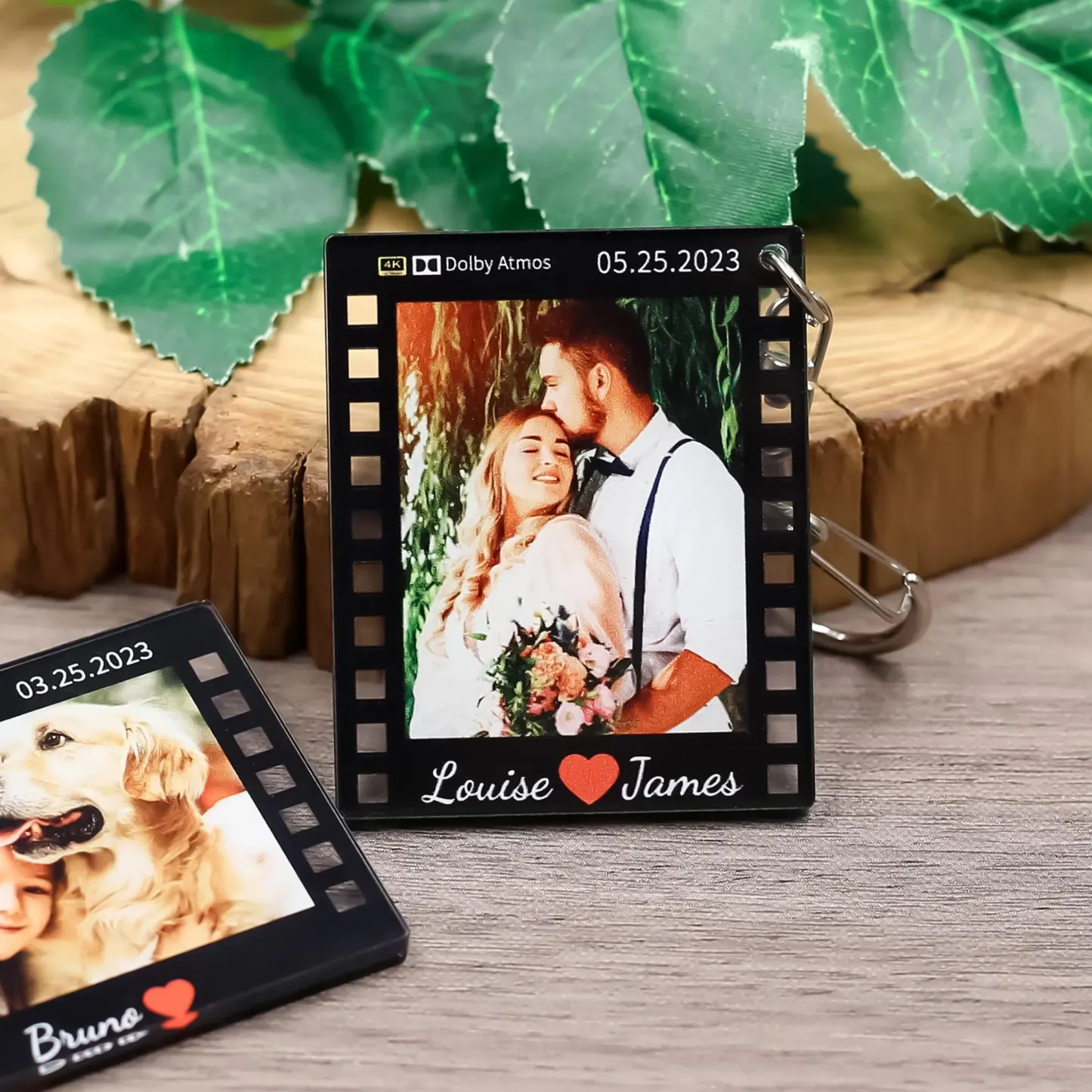 Personalisierter Schlüsselanhänger Mit Fotofilmstreifen, Individueller Filmrahmen-schlüsselanhänger, Valentinstagsgeschenk Für Filmstreifen - namenecklacede