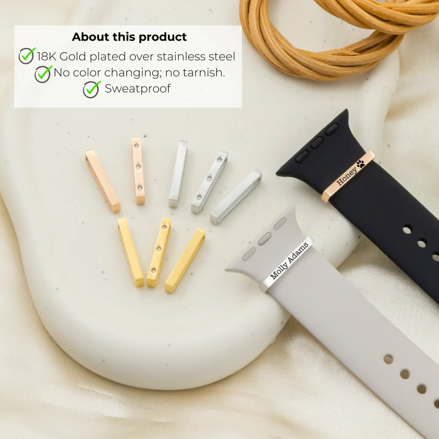 Personalisierter Uhrenarmband-namensanhänger, Individuelles Geschenk Für Sie, Apple Watch Charms Zubehör, Geschenk Für Freundin, Weihnachtsgeschenk, Muttertag - namenecklacede