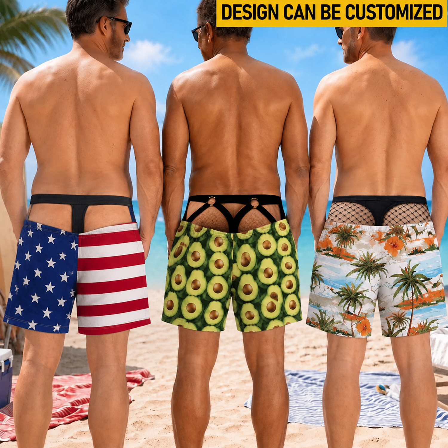 Custom Printed Men's Gag Swim Shorts Funny Beach Shorts Novelty Printed Men's Beach Shorts Custom Graphic Swim Trunks Gifts for Him