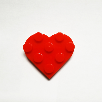 Spot standard small particle building block accessories plastic (2.5*2.5*0.3CM) - small peach heart (red) x 10 + large peach and small peach