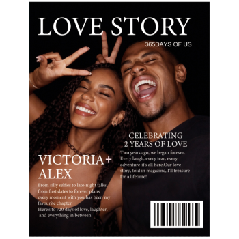 Personalized LOVE STORY Magazine for Couples on Valentine's Day - namenecklace