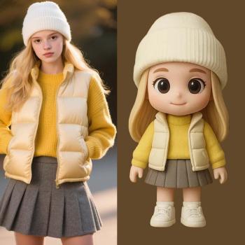 Custom Action Figure Personalized 3D Printed Figurine from AI Photo Unique Birthday Gift for Kids - namenecklace