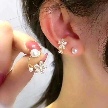 Chic & Elegant Pearl Ear Jackets, Modern Two-Way Studs, Designer Fashion Earrings