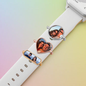 Birthday Gifts Custom Photo Engraved Watch Strap Charm Personalized Smartwatch Beaded Accessory Photo Apple Watch Charms