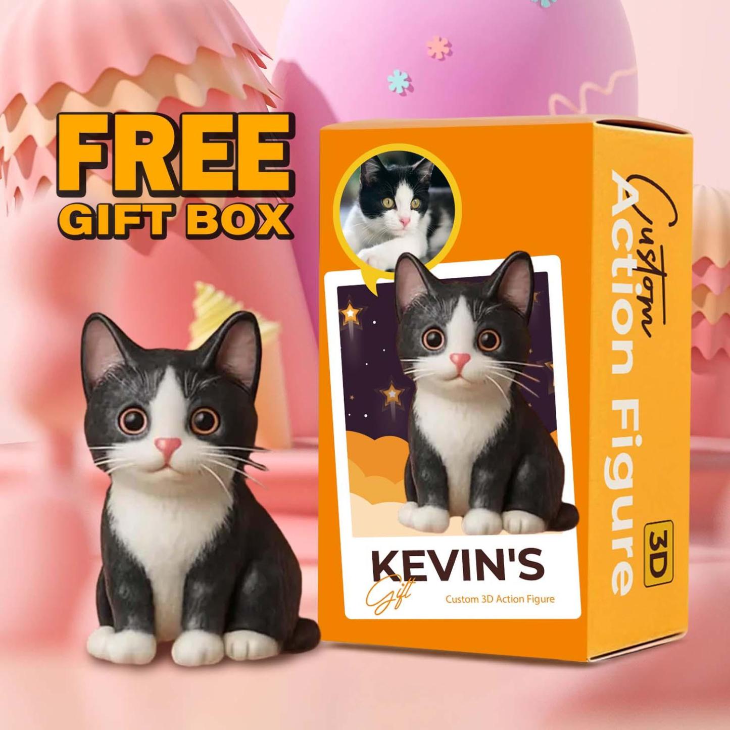 Custom Pet Action Figure Personalized 3D Printed Figurine from AI Photo Romantic and Fun Custom Doy 3D Printed Figurine