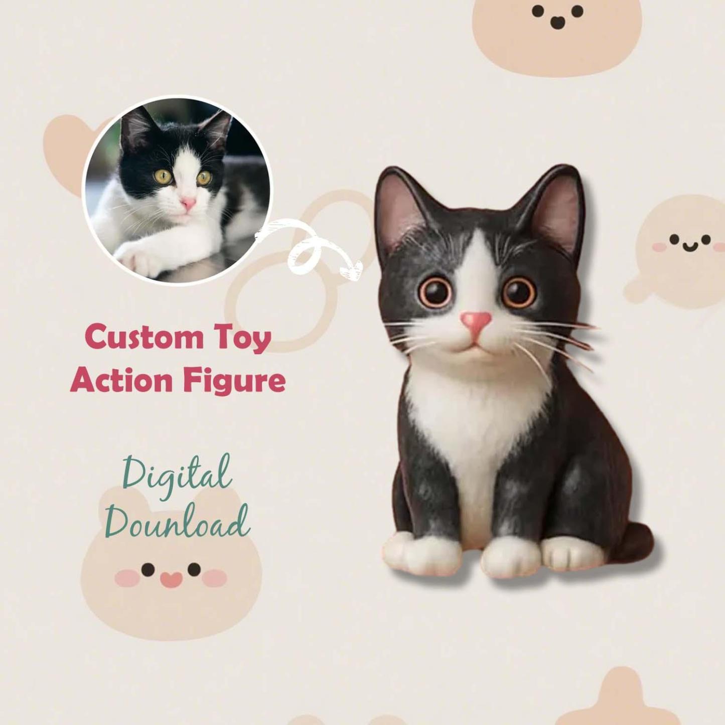 Custom Pet Action Figure Personalized 3D Printed Figurine from AI Photo Romantic and Fun Custom Doy 3D Printed Figurine