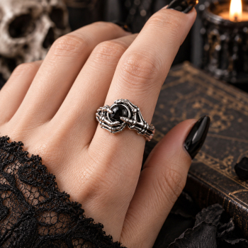 Personalized Skull Photo Projection Ring – Custom Picture 3D Carved 925 Sterling Silver Skull & Bones