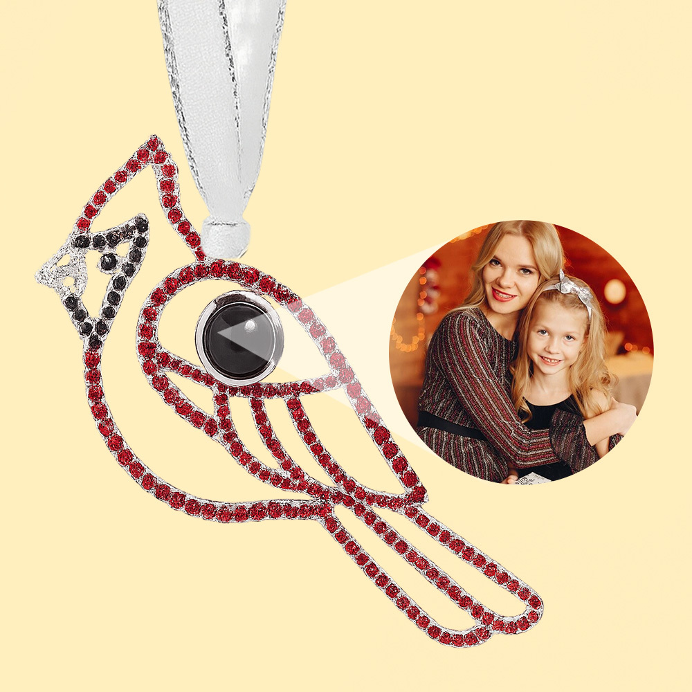 Personalized Pink Snowflake Photo Ornament Custom Projection Ornaments Christmas Gifts