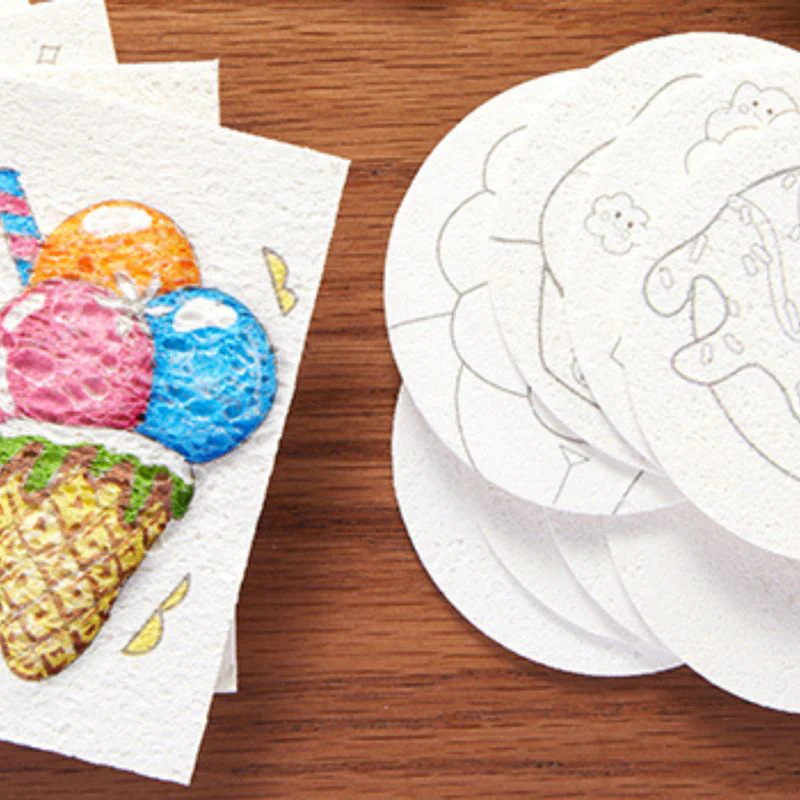 Kids' Puffy Texture Art Ki Complete Set Creative Puffy Sponge Art & Crafting Set with Magic Markers, Sponges & Easels