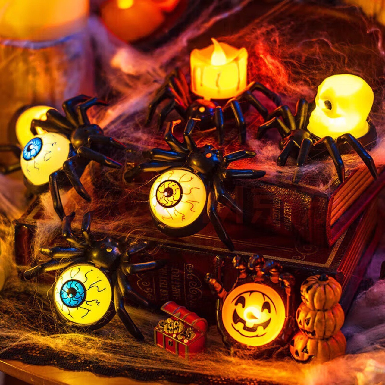 Halloween Spider Lamp Decoration & Halloween Haunted Night Ambience Gift For Family