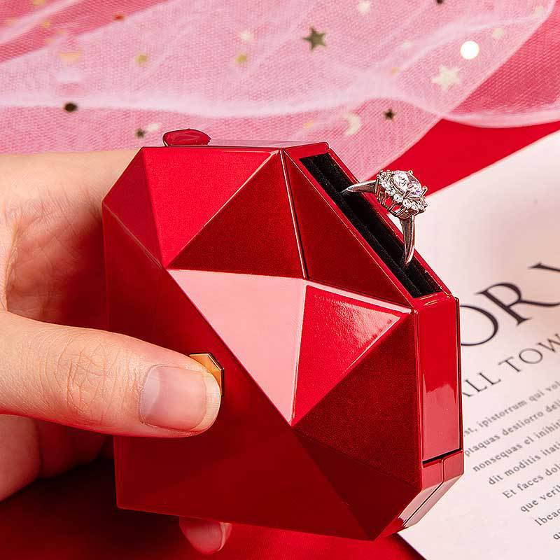 Ring Box Heart Shaped Gift Box Mechanical Surprise Ring Box for Propos