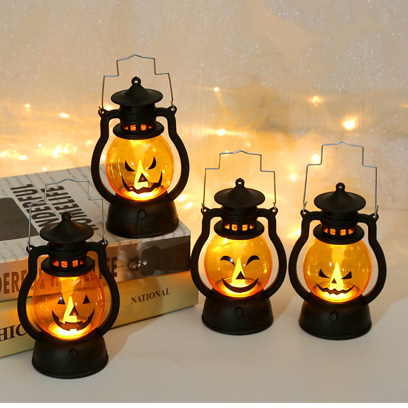 Halloween Glowing Pumpkin Lantern for Halloween Haunted Night Lantern Prop - namenecklace