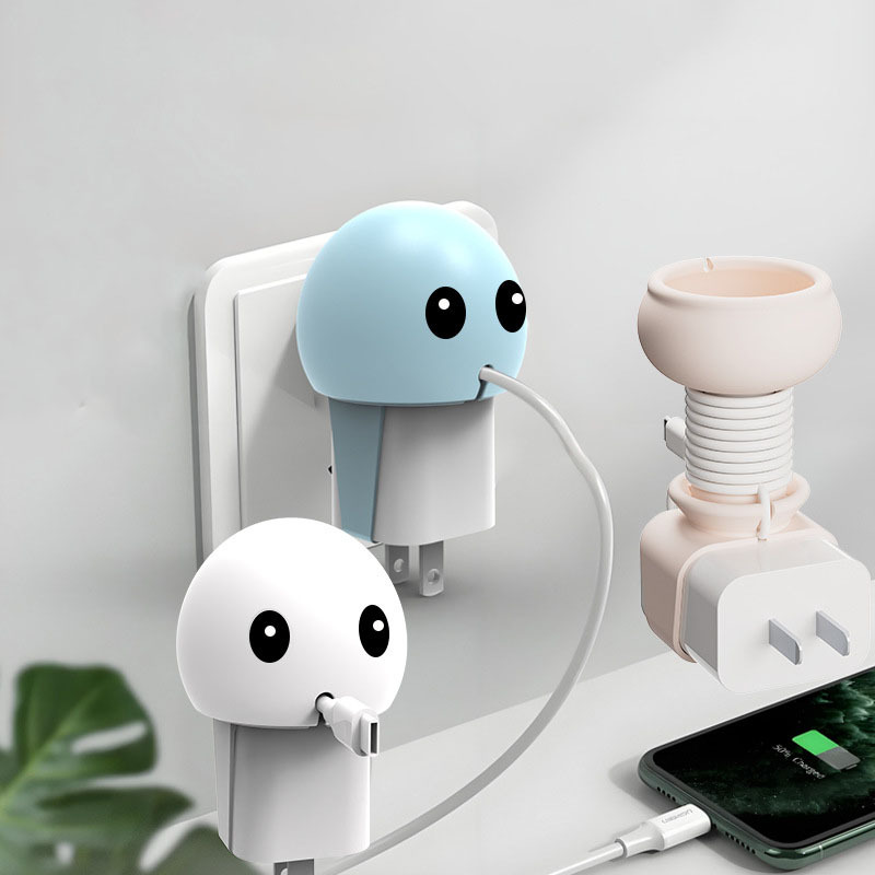 Cute Cartoon Silicone Phone Cable Organizer Adorable Animal Charger Cord Winder Smart Silicone Wire Management for Chargers