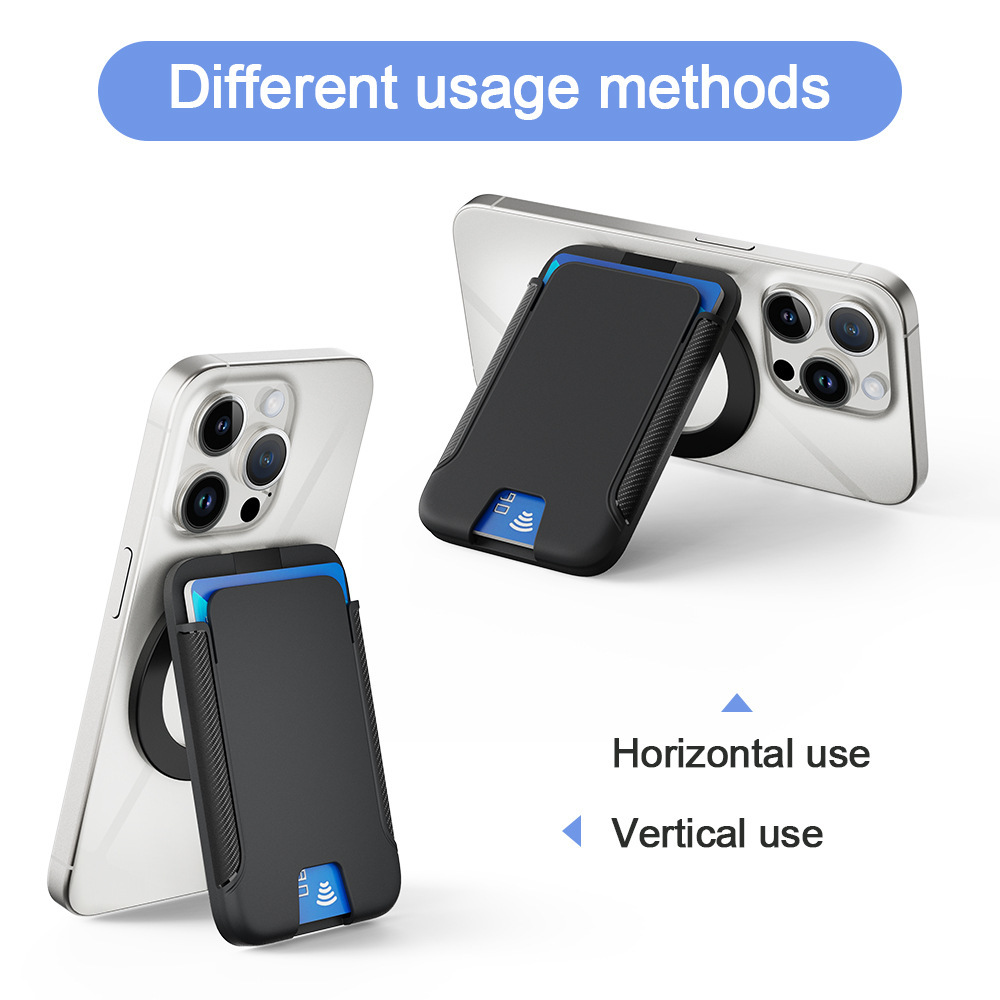 MagSafe Compatible Phone Wallet Stand Magnetic Card Holder & Adjustable Kickstand for iPhone