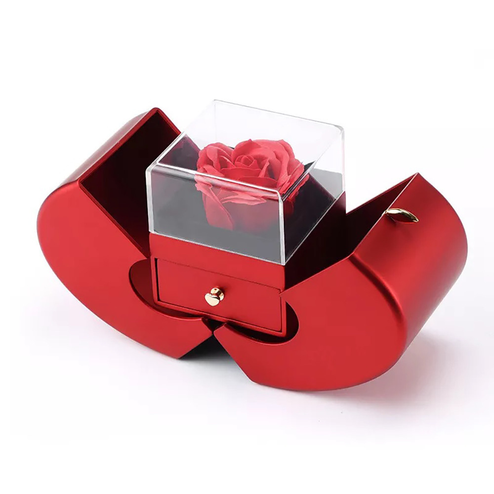 Mother's Day Gifts Preserved Real Rose with Sparkling Diamond To My Mom Necklace with Luxurious Preserved Real Rose Box and Message Card