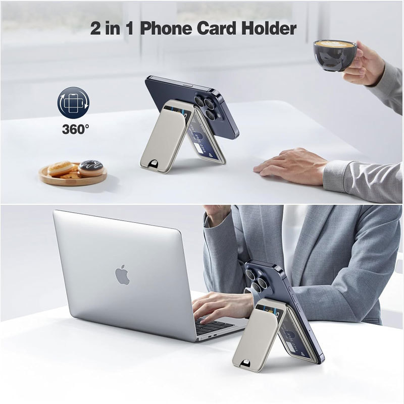 Compact Phone Wallet & Stand Magnetic Phone Grip & Card Holder  Hands-Free Stand The Smart 2-in-1 Phone Accesso