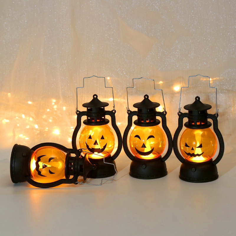 Halloween Glowing Pumpkin Lantern for Halloween Haunted Night Lantern Prop - namenecklace