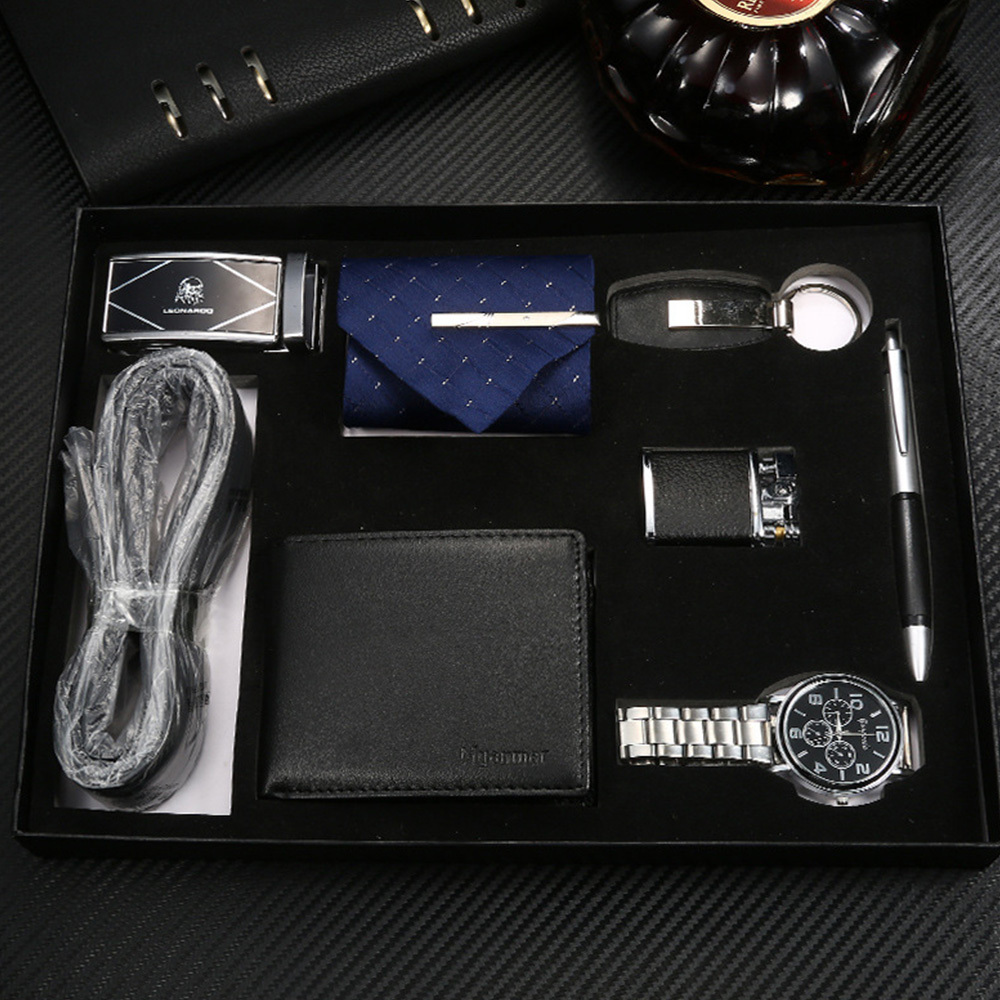 Father's Day Gifts Elegant Men's Gift Set Sophisticated Men's Accessories Gift Box Premium Men's Essentials Gift Collection Wallet, Watch, Belt, Tie, Cufflinks & More