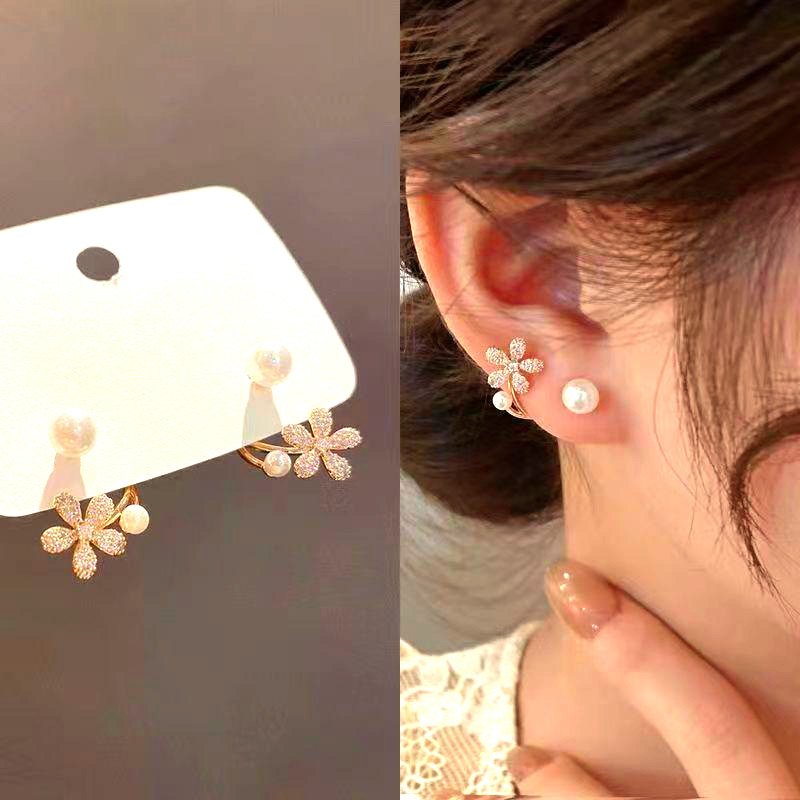Chic & Elegant Pearl Ear Jackets, Modern Two-Way Studs, Designer Fashion Earrings