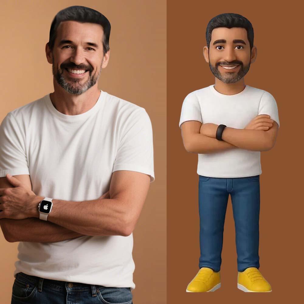 Gifts for Her Custom Action Figure Personalized 3D Printed Figurine from AI Photo Romantic and Fun Gift for Husband