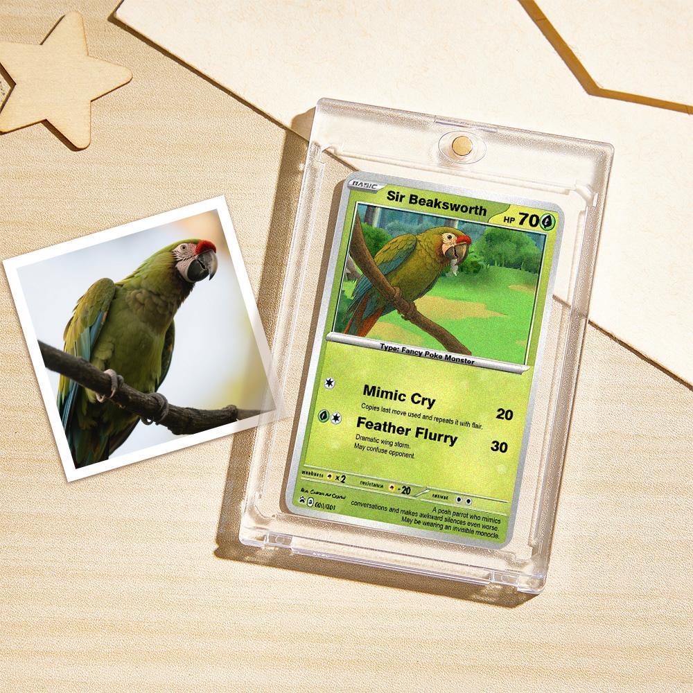 Custom POKE Card Portrait from Photo - Personalized Anime Poster - Fathers Day Gift- Funny Cartoon Card