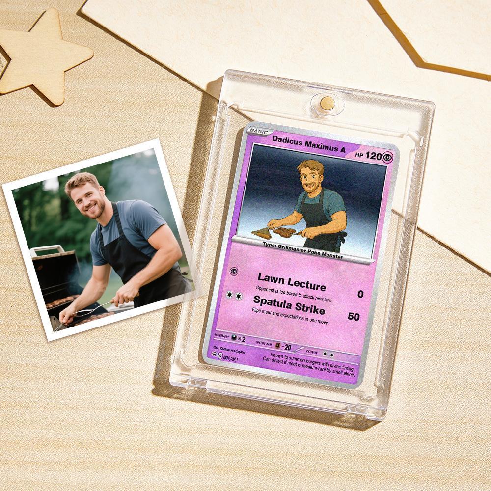 Custom POKE Card Portrait from Photo - Personalized Anime Poster - Fathers Day Gift- Funny Cartoon Card