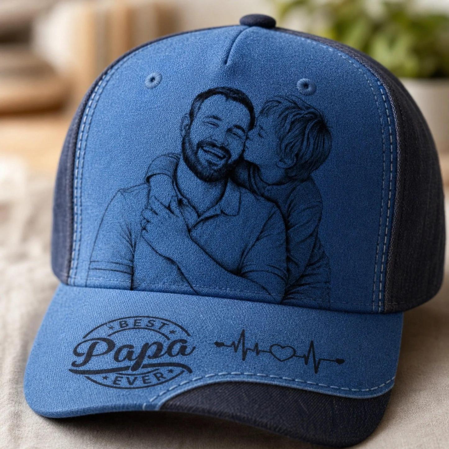 Personalized Photo Cap Custom Name Text Classic Baseball Hat Father's Day Gift for Best Dad Ever