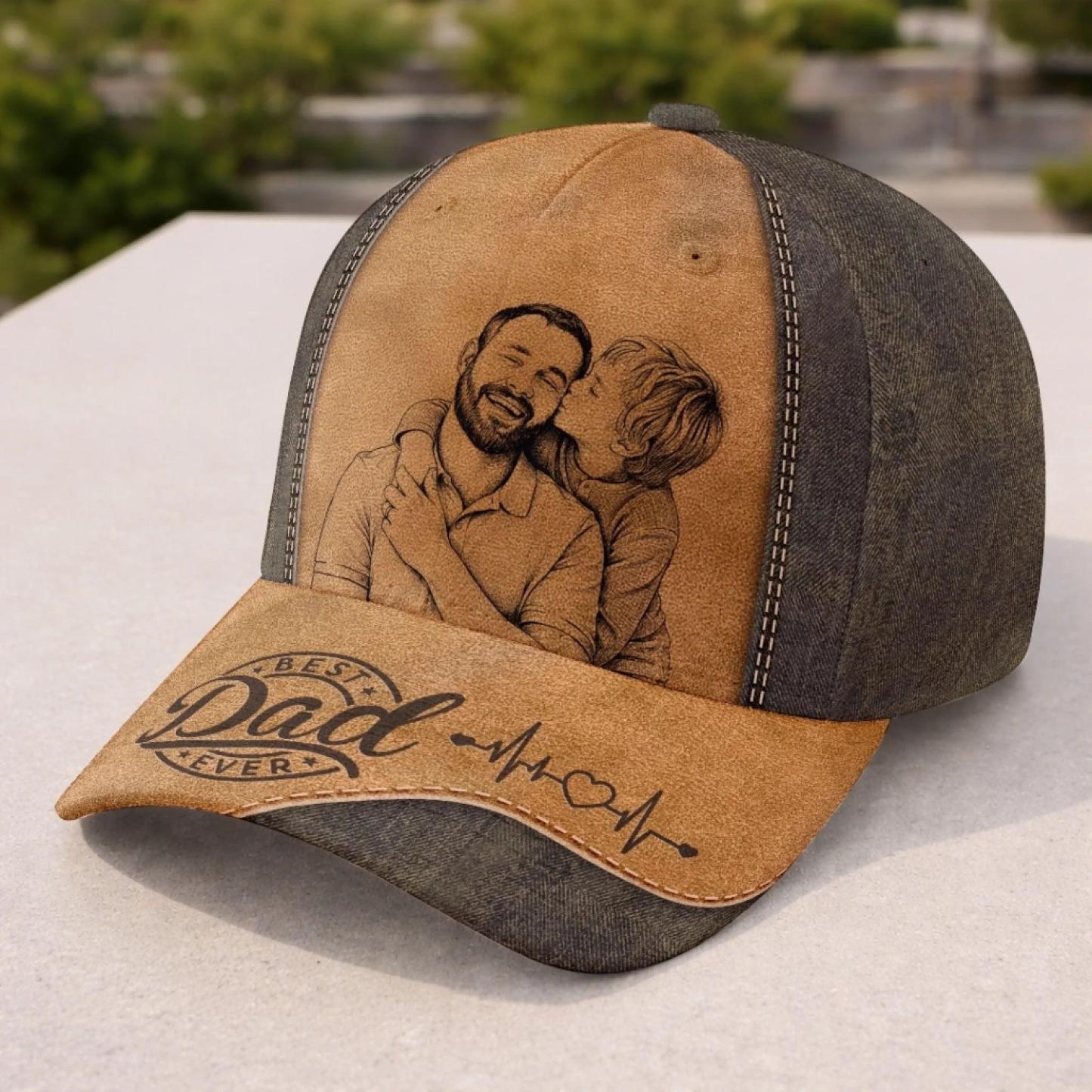 Personalized Photo Cap Custom Name Text Classic Baseball Hat Father's Day Gift for Best Dad Ever