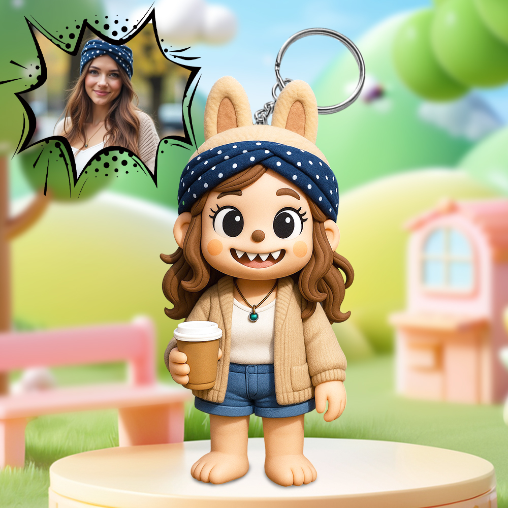 Handmade 3D Cartoon Figure with Unique Facial Expression and Lively Style - namenecklace