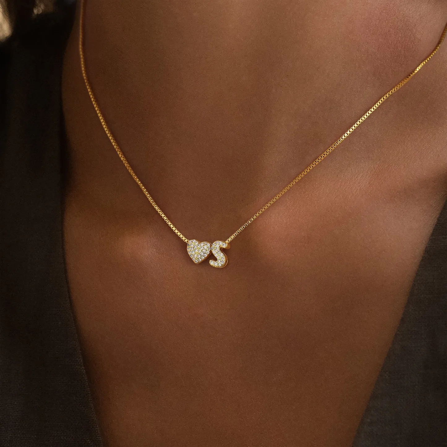 Personalized Heart Initial Necklace & Custom Letter Pendant Minimal or Sparkling Version for Every Style  Gifts for Women