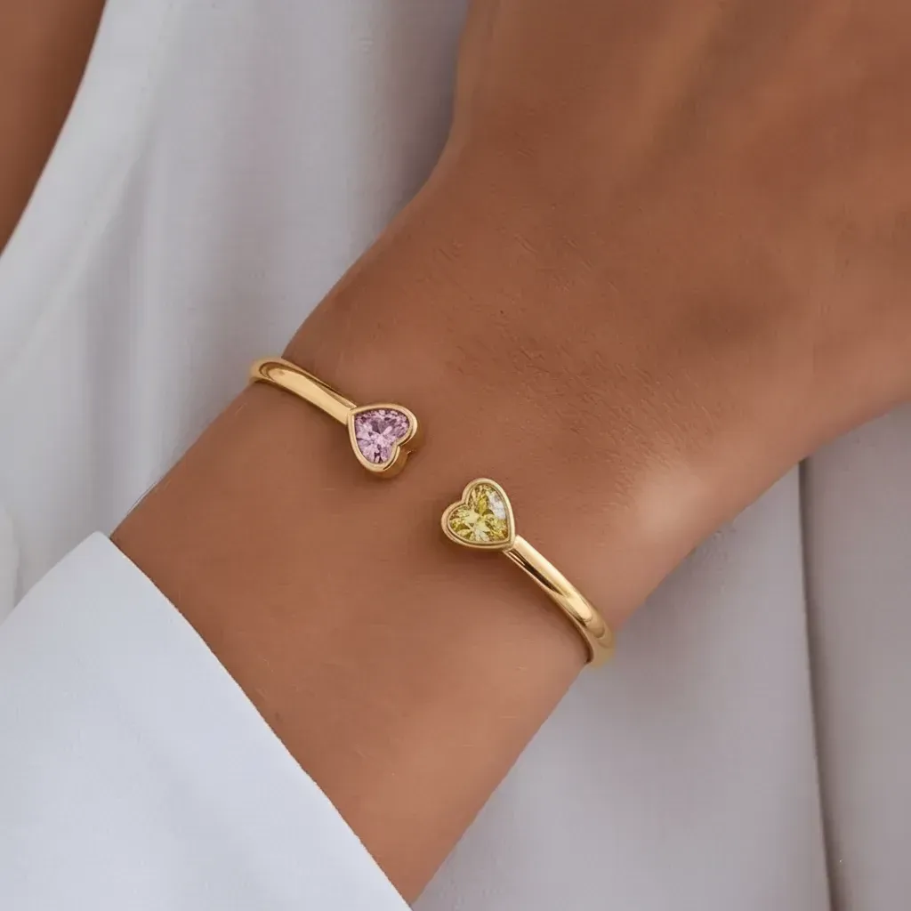 Mother Daughter Forever Linked Hearts Bracelet Personalized Mother Daughter Heart Bracelet Mother's Day Gifts