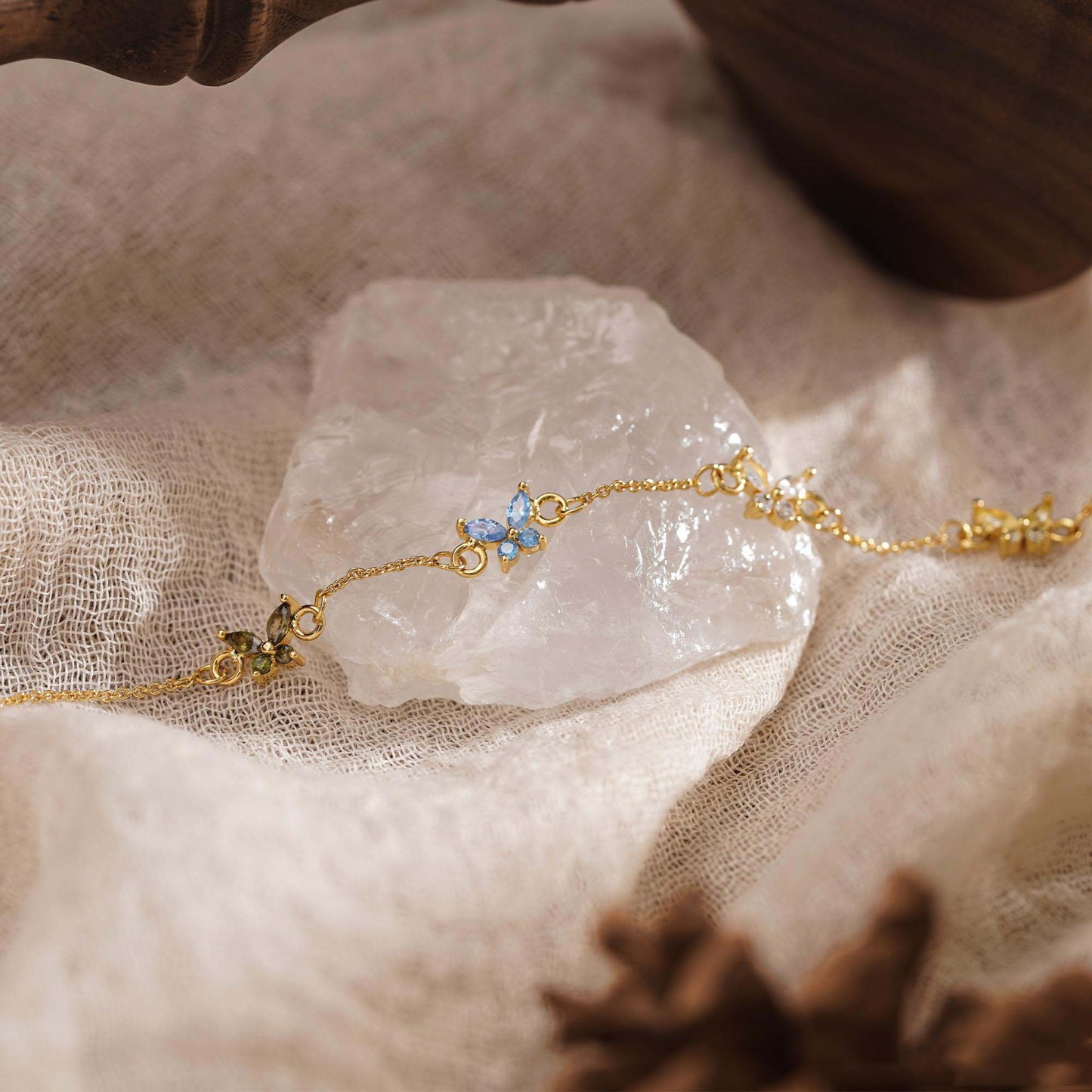 Personalized Butterfly Birthstone Bracelet Custom 1 to 5 Birthstones Jewelry Custom Family Members Names Bracelet Custom Gift for Mom Mother's Day Gift for Wife