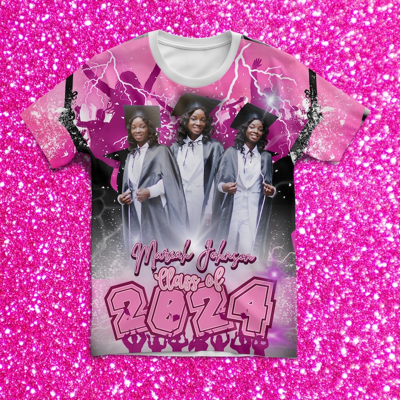 Custom 3D Graduation Shirt Personalized with Name & Year Gift for Her