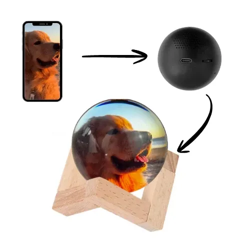 Memory Orb: Personalized Video Keepsake for Cherished Memories Custom Video Display Sphere with 360° Sound Handblown Glass Video Globe