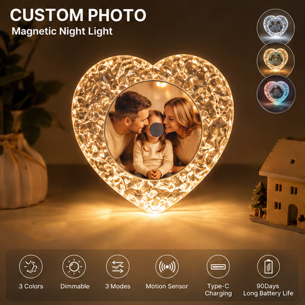 Frosted Crystal Heart-Shaped LED Wall Lamp - Motion Sensor Night Light
