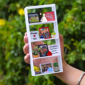 THE MINIATURE RACK Custom Photo & Message Valentine's Day Gift, Personalized Couple Keepsake