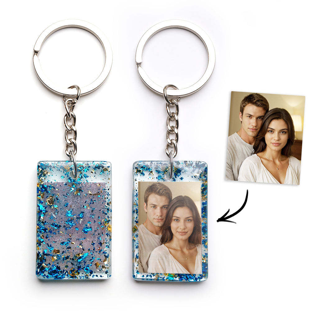 Personalized Photo Keychain Customized with Your Photo Resin Photo Keychain Anniversary Gift - NameNecklace
