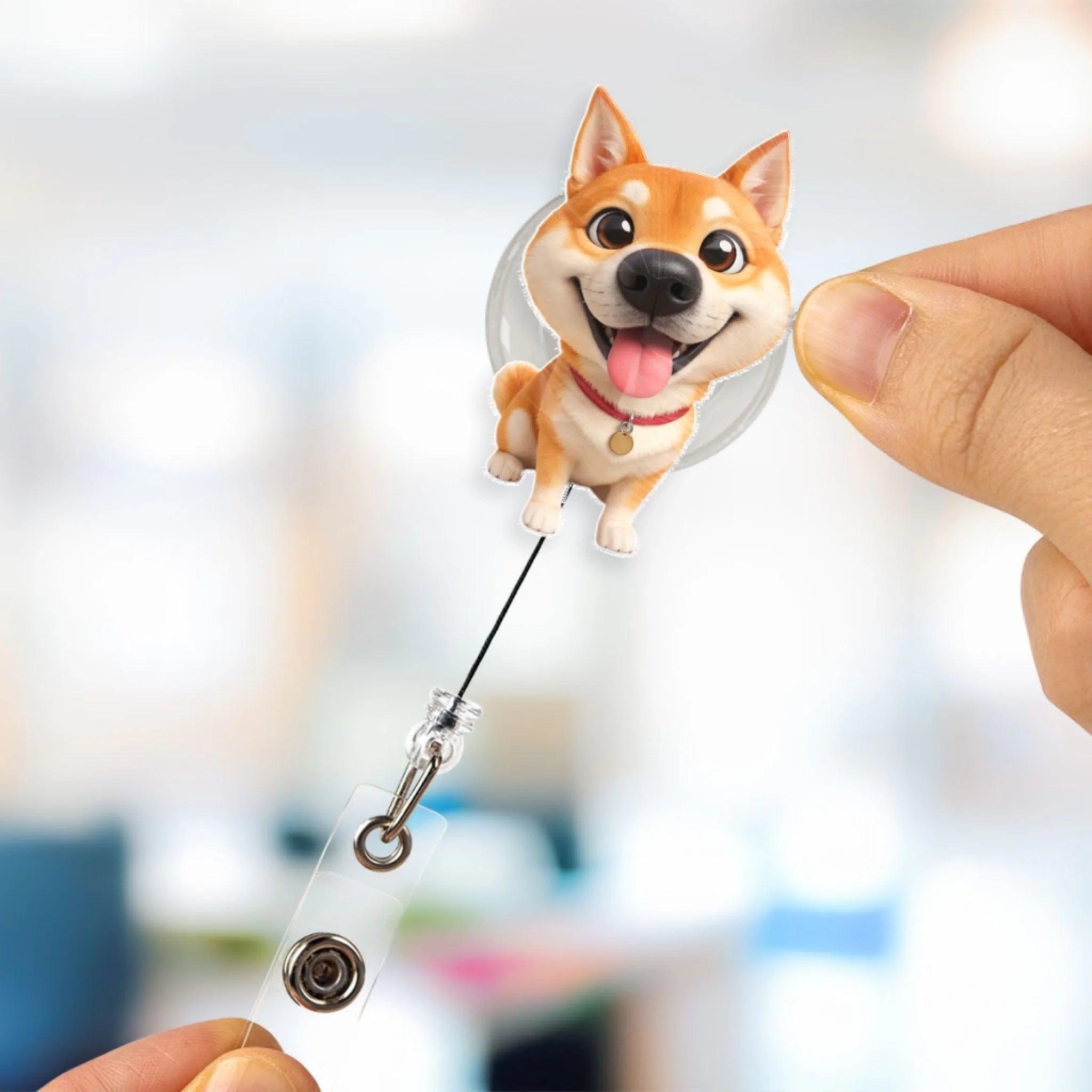 Custom Pet Photo Acrylic Badge Reel Personalized Pet Photo Badge Reel Custom Retractable ID Card Clip Gift for Pet Lovers