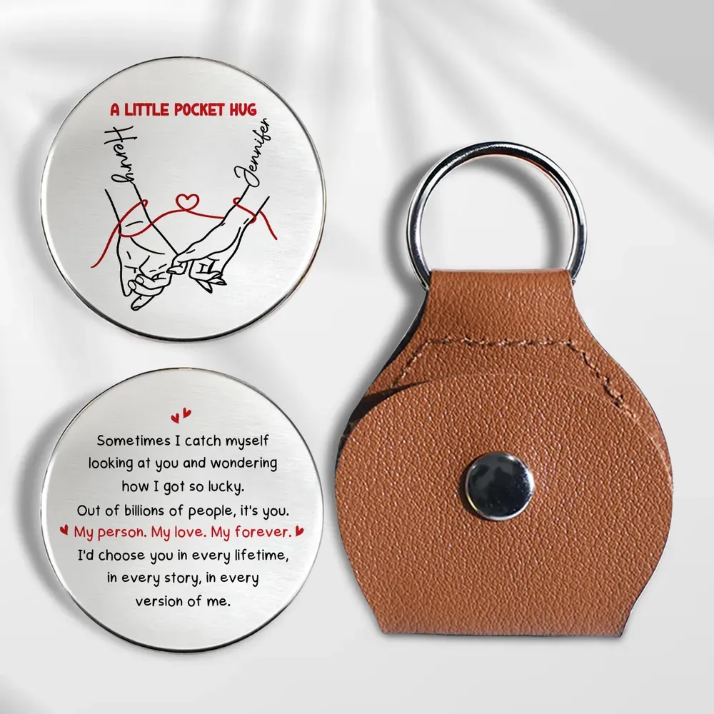 How Lucky I Am Personalized Lucky in Love Pocket Hug Keepsake Custom Pocket Hug Token for Long Distance Valentine's Day Gifts