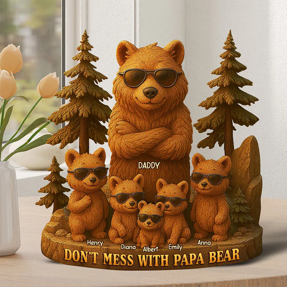 Papa Bear Acrylic Plaque - Personalized Gifts For Father