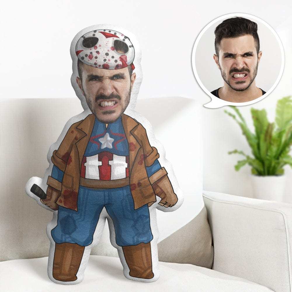 Personalized Face Minime Throw Pillow Custom Halloween Superman Minime Throw Pillow - Giftlab