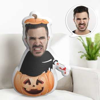 Custom Face Minime Pillow Personalized Pumpkin Ghost Pillow Halloween Gifts - Giftlab